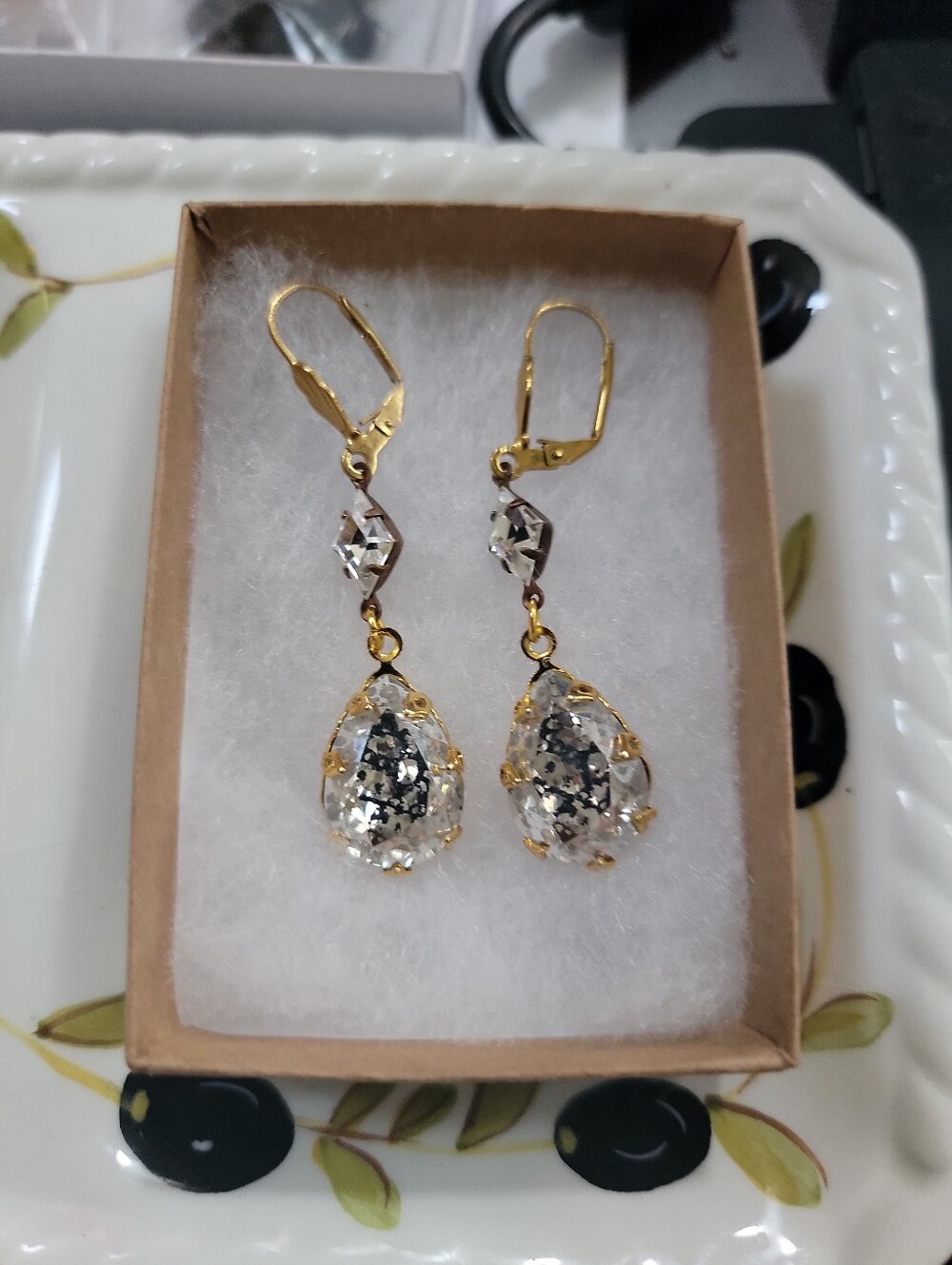 Vintage Inspired Patina Drop Earrings
